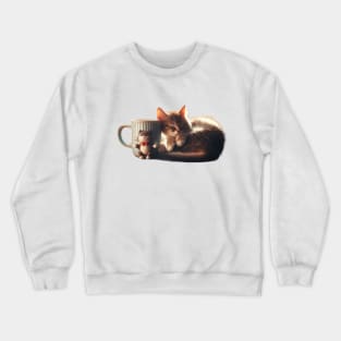 Espresso & Whiskers: A Cozy Cat Lover's Haven Crewneck Sweatshirt